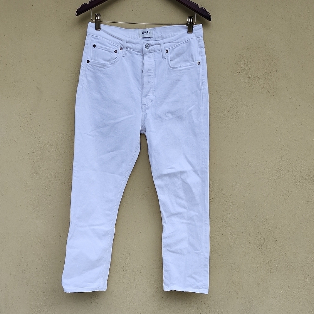 Agolde Women’s Slim Straight Jeans in White